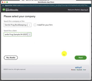 Connecting a QuickBooks Online file to the Rewind app