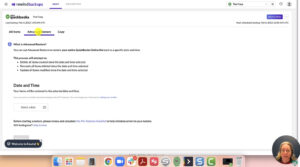 Rewind QuickBooks Online backup app user interface Advanced Restore tab