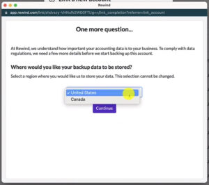 Selecting which country your Rewind backup data gets stored in