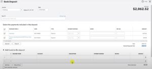 Undeposited funds in a Bank Deposit in QuickBooks Online