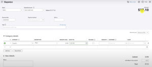 Manually entering a receipt as an expense in QuickBooks Canada