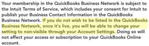 Opting out of the QuickBooks Business Network