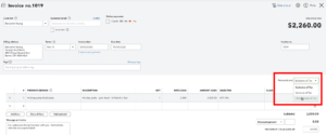 "Amounts are" drop-down in a QBO Canada invoice