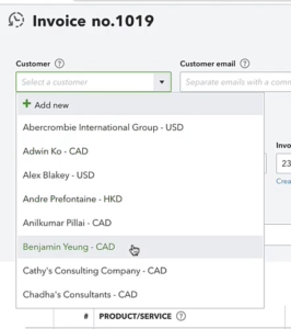 Clients with different currencies in QBO Canada