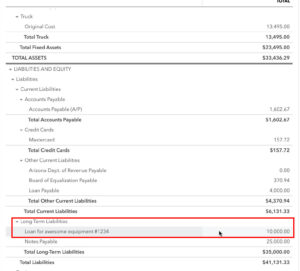 Long-Term Liabilities on the Balance Sheet in QuickBooks Online