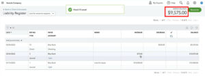 Ending Balance on a loan register after making a payment in QuickBooks Online