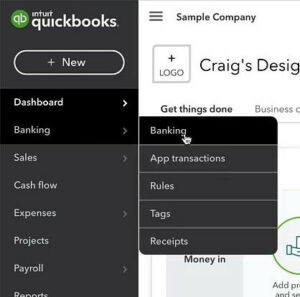 Navigate to banking in the QuickBooks Online menu