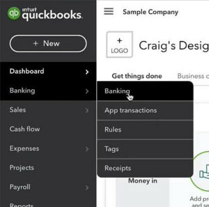 Navigating to the bank feed in QuickBooks Online