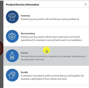 Product/Service information in QuickBooks Canada