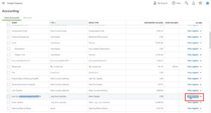 How to view the register of an account in QuickBooks Online