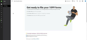 1099 filings section of QuickBooks Online