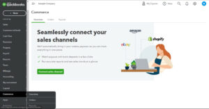 Commerce in QuickBooks Online Accountant view left-side nav.