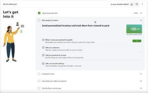 Get ready to invoice section of the QuickBooks Online setup checklist.