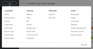+New menu in QuickBooks Online.