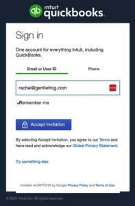 Accept Invitation to QuickBooks Accountant