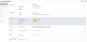 Account and settings Company email in QuickBooks Online