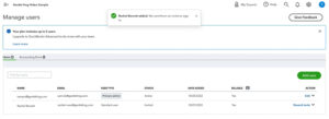 New Standard user added to QuickBooks Online.