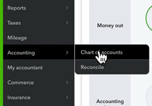 Navigate to the Chart of accounts in QBO.