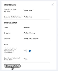 Disconnect PayPal from QuickBooks Online