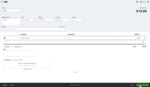 Entering a bill into QuickBooks Online