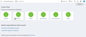 Import Data options in QuickBooks Online