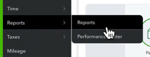 Navigating to reports in QuickBooks Online