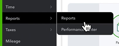 Open reports in QBO