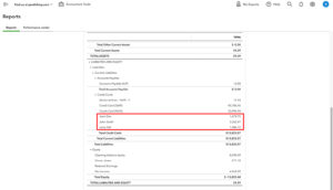 Balance sheet with multiple credit card accounts in QuickBooks Online