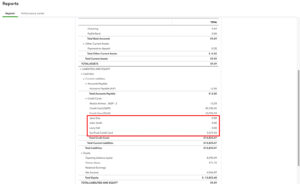 Blance Sheet with coporate credit card and cardholder accounts after reconciling