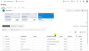 Viewing CSV imported transactions in Banking in QuickBooks Online.