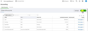 Adding a new account in the Chart of accounts in QBO