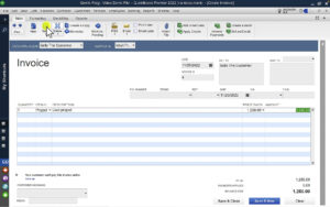 Save an invoice from the Main ribbon menu in QuickBooks Desktop.