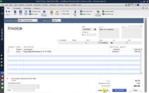 An invoice with a prepayment applied in QuickBooks Desktop