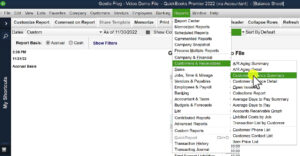 Navigating to the Customer Balance Summary Report in QuickBooks Desktop.