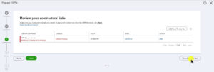 Step 3 when preparing 1099s in QuickBooks Online.