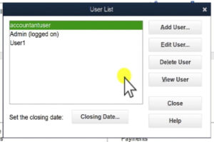 QuickBooks Desktop User List.