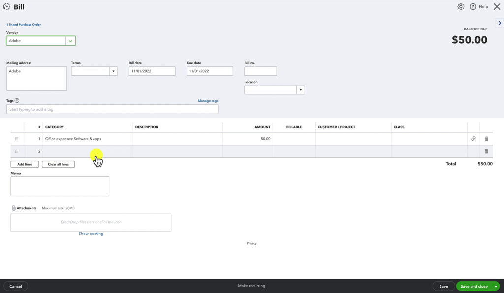How to Create a Purchase Order in QuickBooks Online and Convert it to a ...