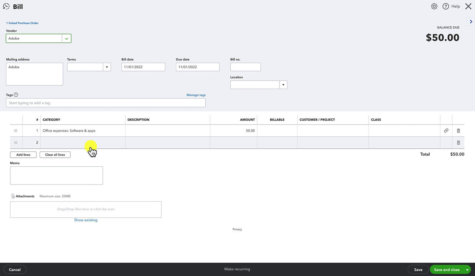 How to Create a Purchase Order in QuickBooks Online and Convert it to a ...