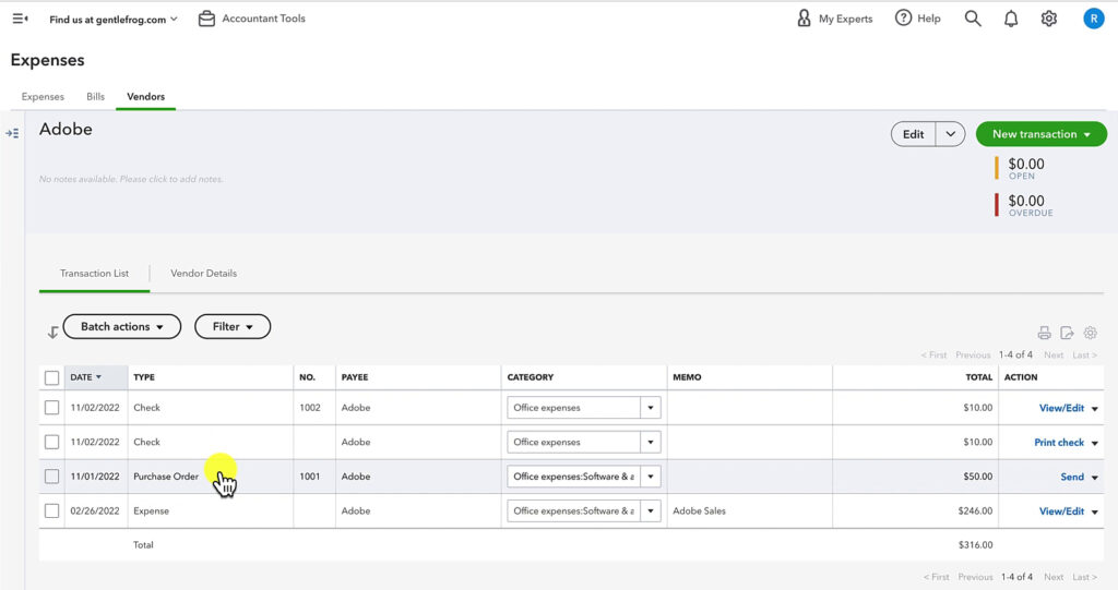 How to Create a Purchase Order in QuickBooks Online and Convert it to a ...