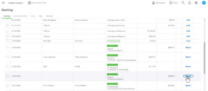 Matching a deposit you entered to a downloaded deposit from your bank in the QuickBooks Online banking feed.