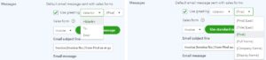 Greeting options for messages in QuickBooks Online
