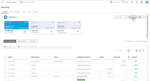 Updating the bank feed in QuickBooks Online.