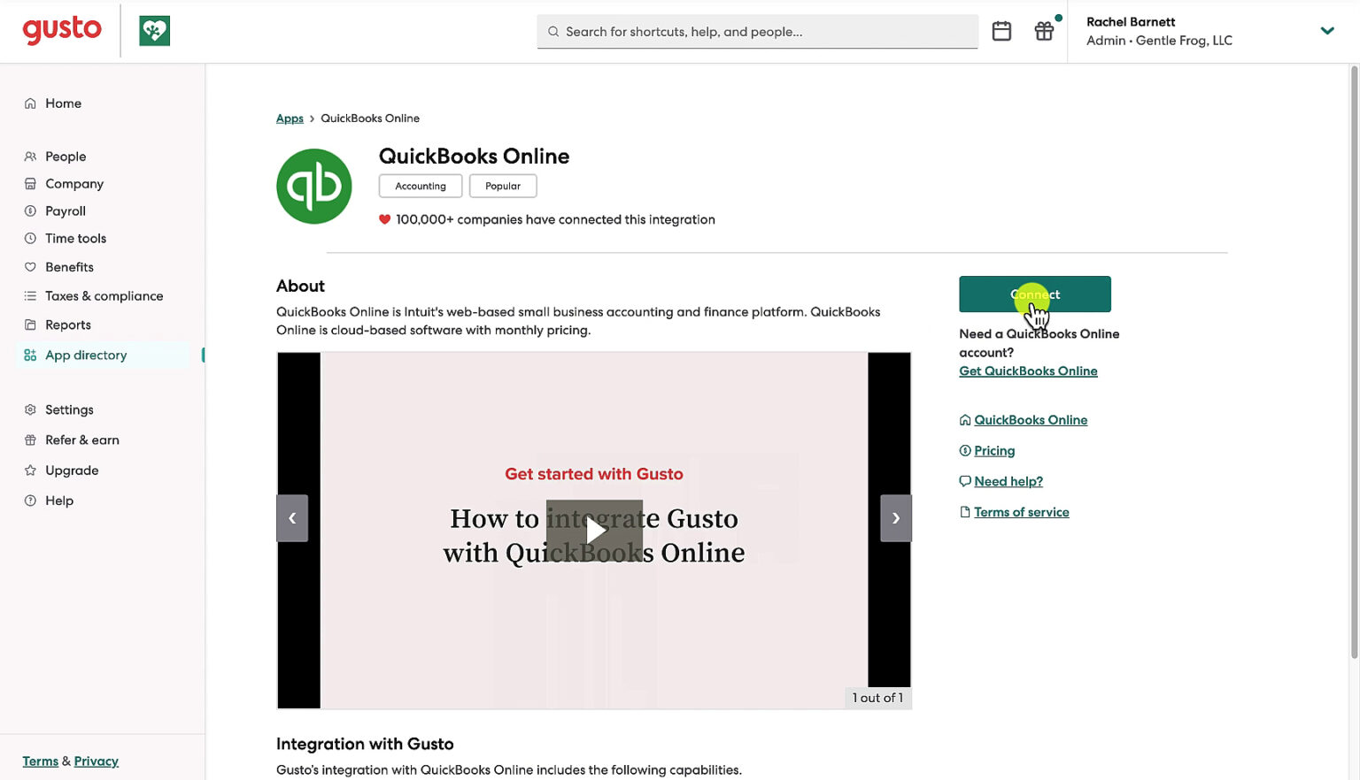 How to Sync Gusto to QuickBooks Online - Gentle Frog Bookkeeping and ...