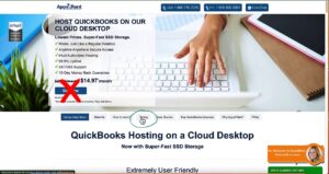 Apps4Rent navigating to QuickBooks Hosting pricing