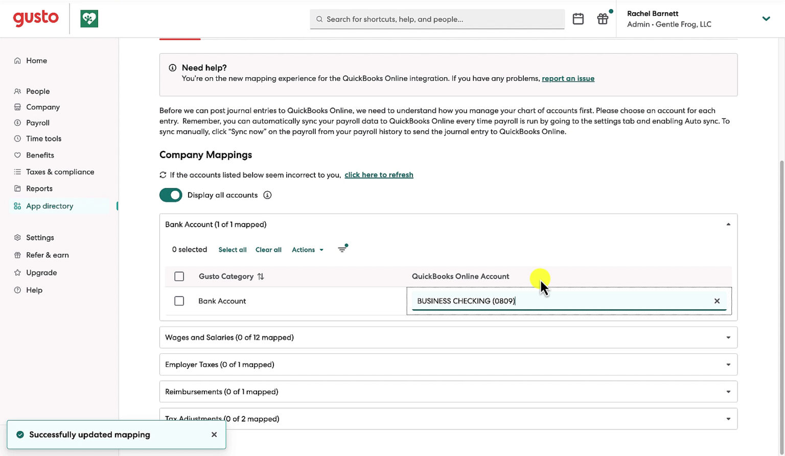 How to Sync Gusto to QuickBooks Online - Gentle Frog Bookkeeping and ...