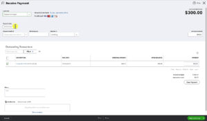 Payment received to pay for an invoice in QBO