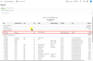 Finding a deposit that's doubled income in the QBO transaction report.