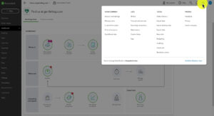 Clicking the gear icon in the upper right corner in QuickBooks Online opens the settings menu.