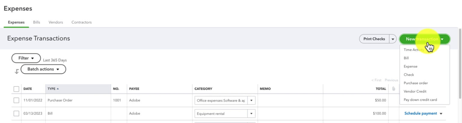 Vendor Transactions in QuickBooks Online - Gentle Frog Bookkeeping and ...