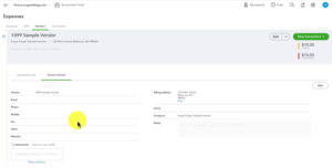 Vendor details in QBO